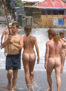 Fun on the nude beach